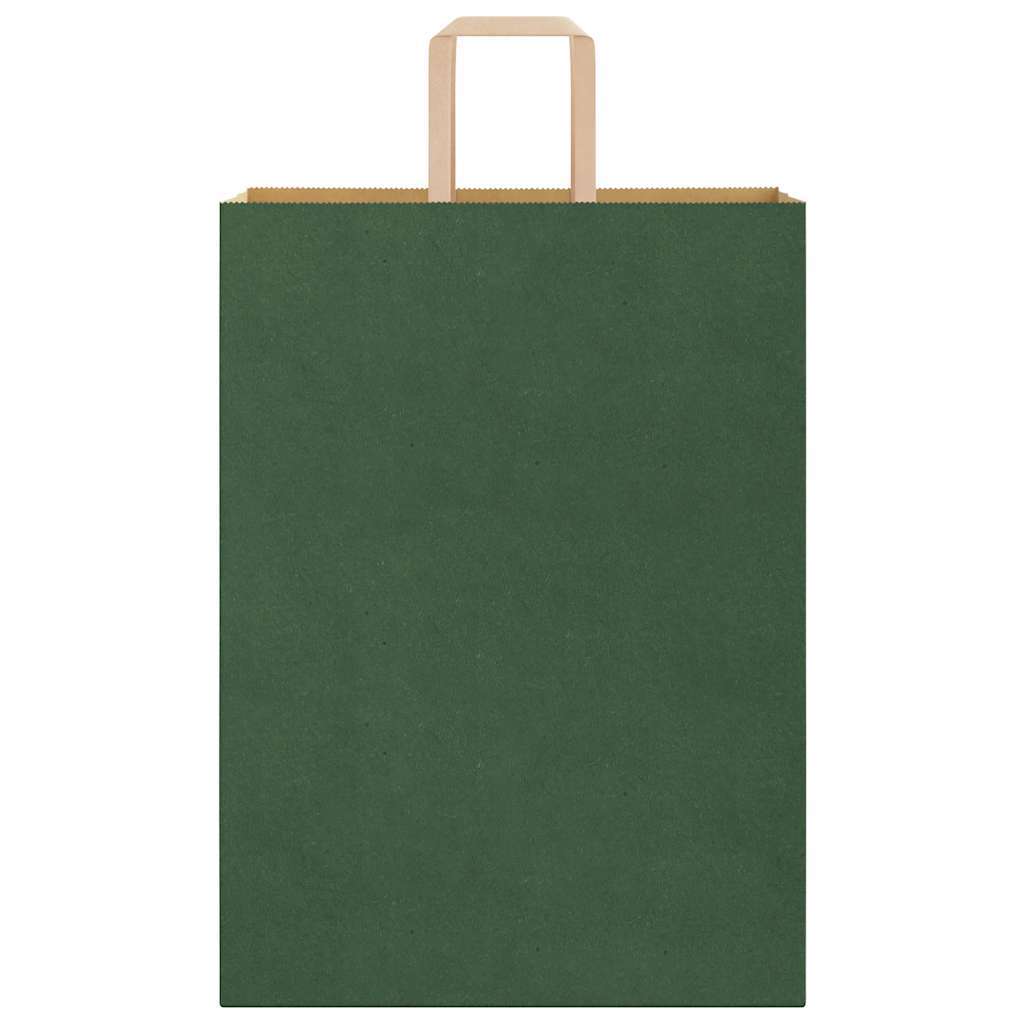 Paper Bags 50 pcs with Handles Green 32x17x44 cm