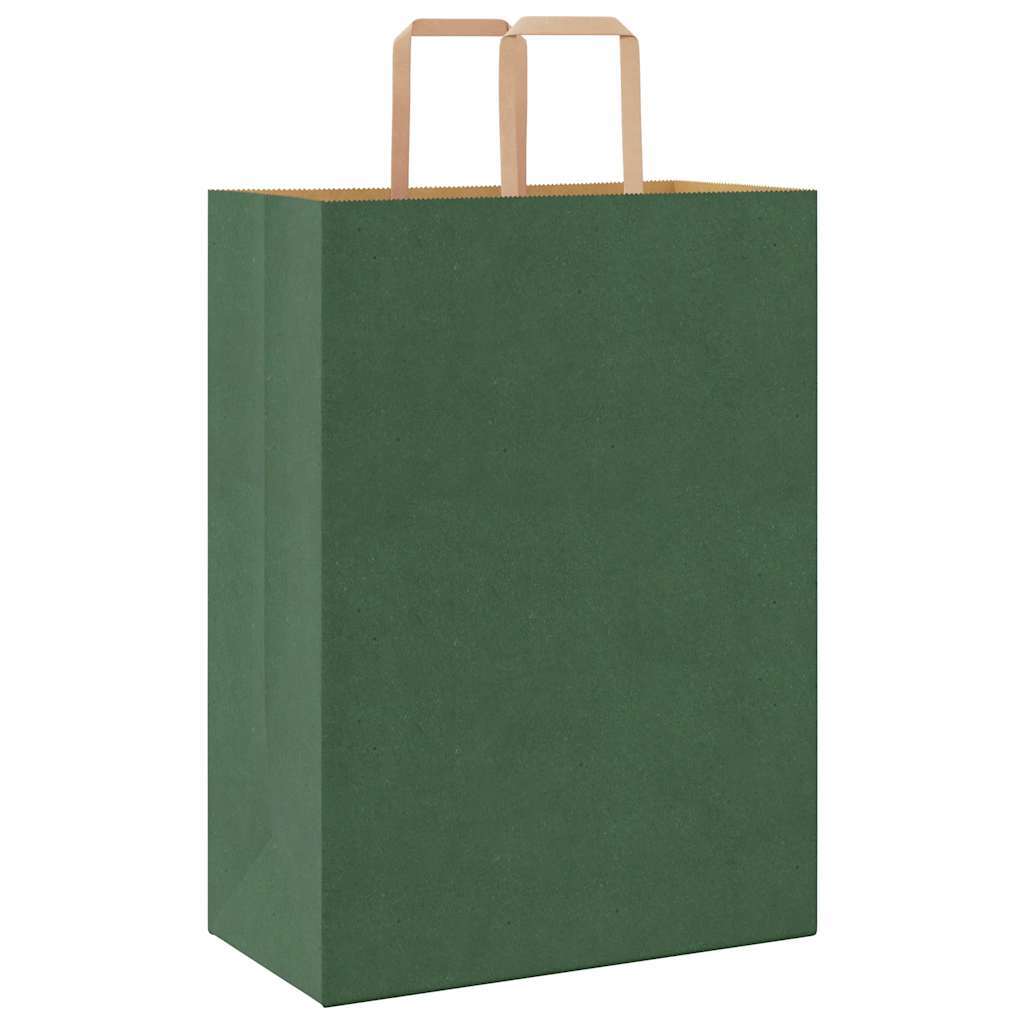 Paper Bags 50 pcs with Handles Green 32x17x44 cm