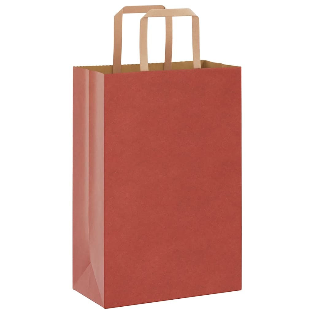 Paper Bags 250 pcs with Handles Red 21x11x31 cm
