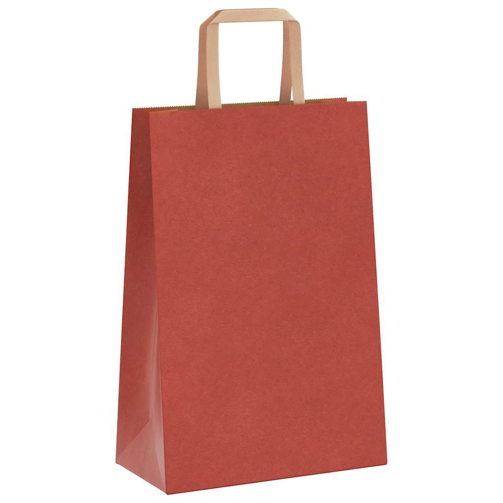 Paper Bags 250 pcs with Handles Red 21x11x31 cm