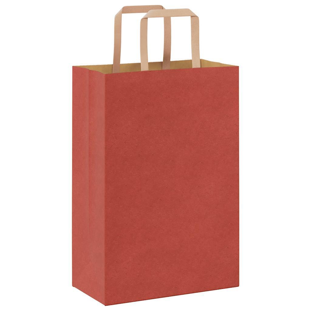 Paper Bags 250 pcs with Handles Red 21x11x31 cm