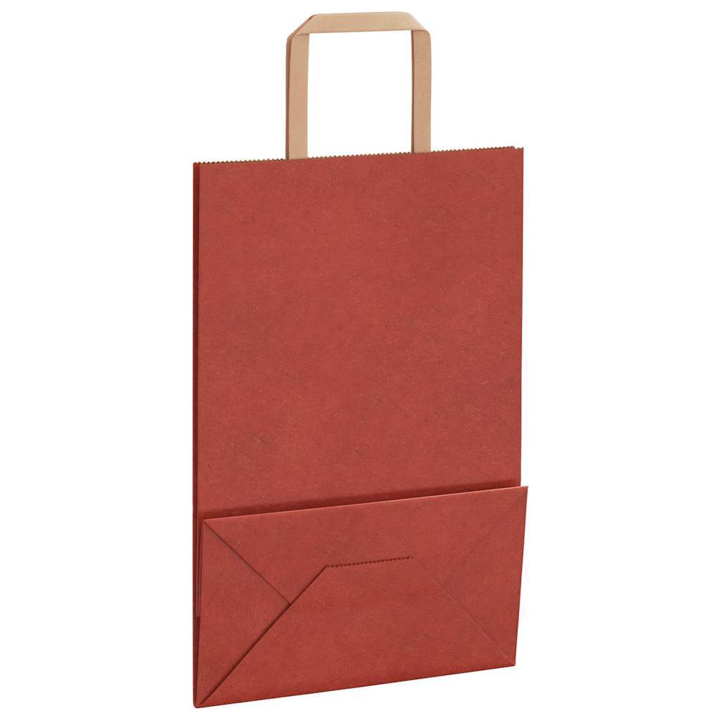 Paper Bags 250 pcs with Handles Red 21x11x31 cm