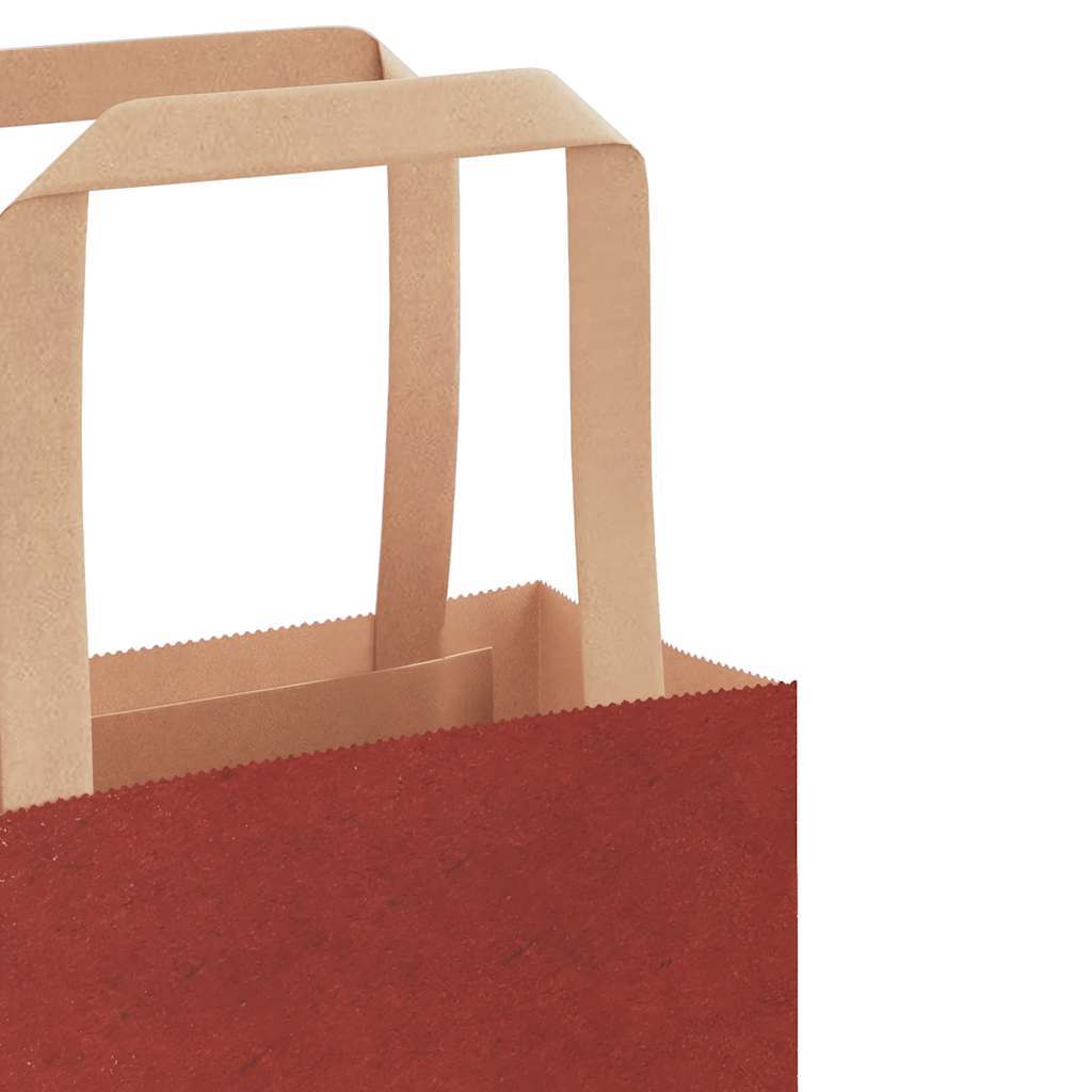 Paper Bags 250 pcs with Handles Red 21x11x31 cm