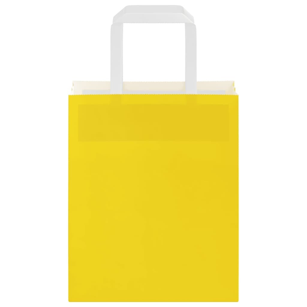 Paper Bags 50 pcs with Handles Yellow 18x8x22 cm
