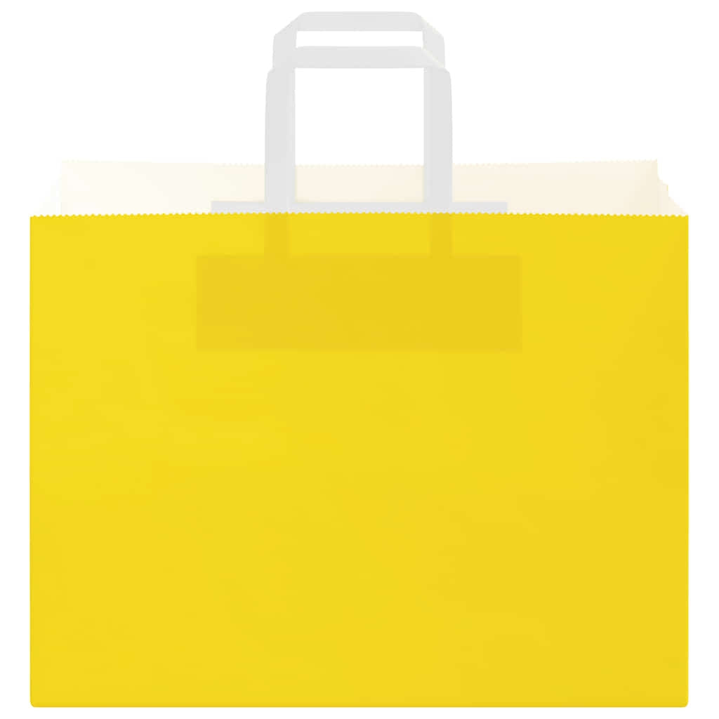 Paper Bags 50 pcs with Handles Yellow 32x17x25 cm