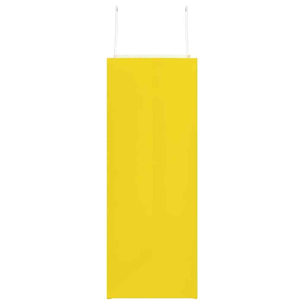 Paper Bags 50 pcs with Handles Yellow 32x17x44 cm