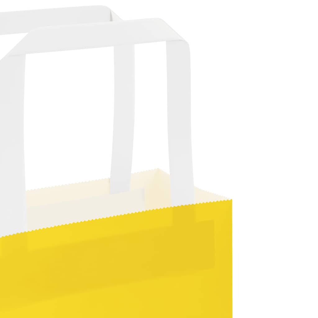 Paper Bags 50 pcs with Handles Yellow 32x17x44 cm