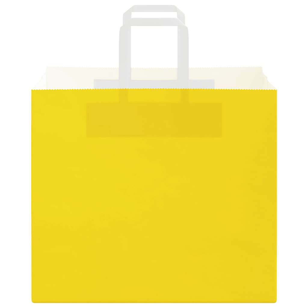 Paper Bags 50 pcs with Handles Yellow 32x22x28 cm