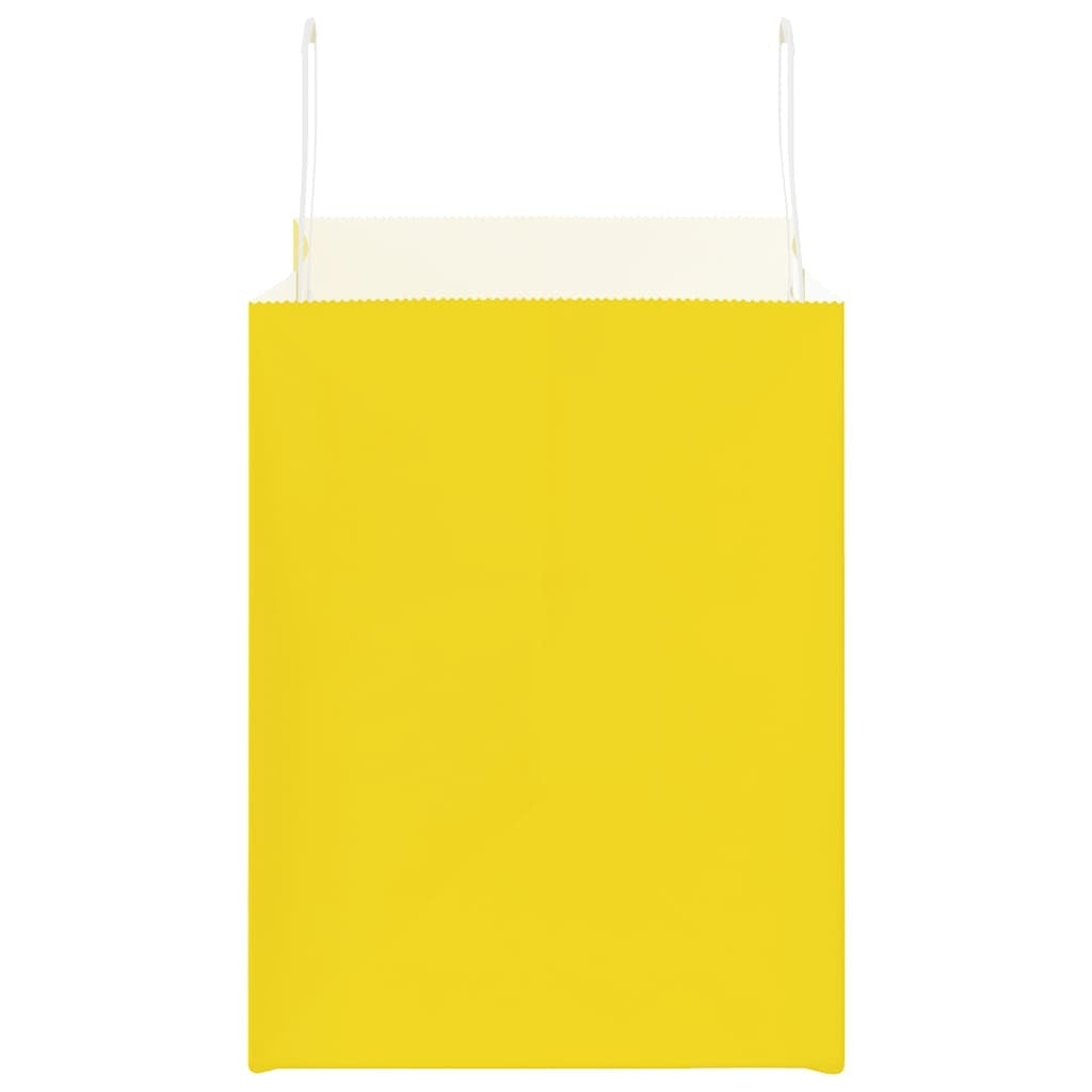 Paper Bags 50 pcs with Handles Yellow 32x22x28 cm