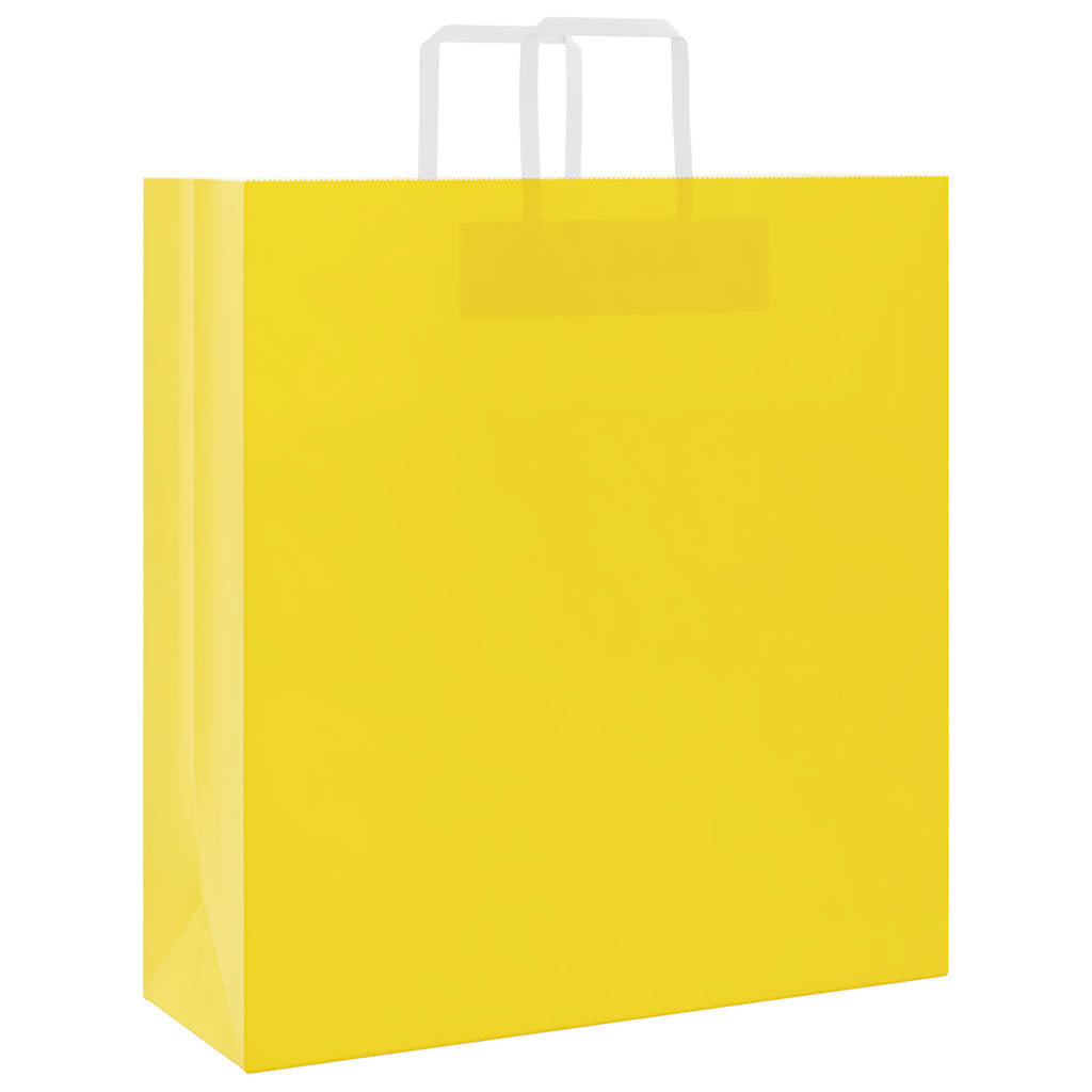 Paper Bags 50 pcs with Handles Yellow 45x17x48 cm