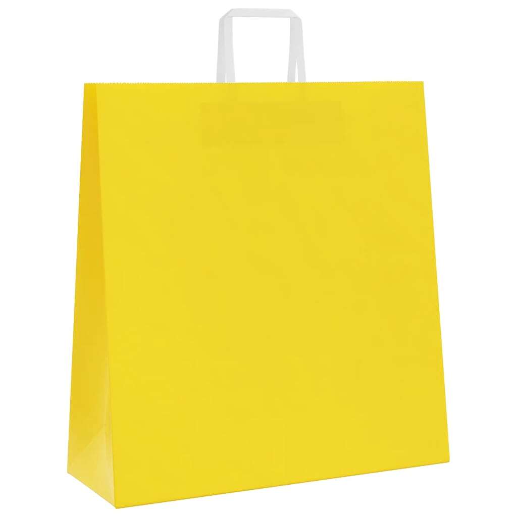 Paper Bags 50 pcs with Handles Yellow 45x17x48 cm