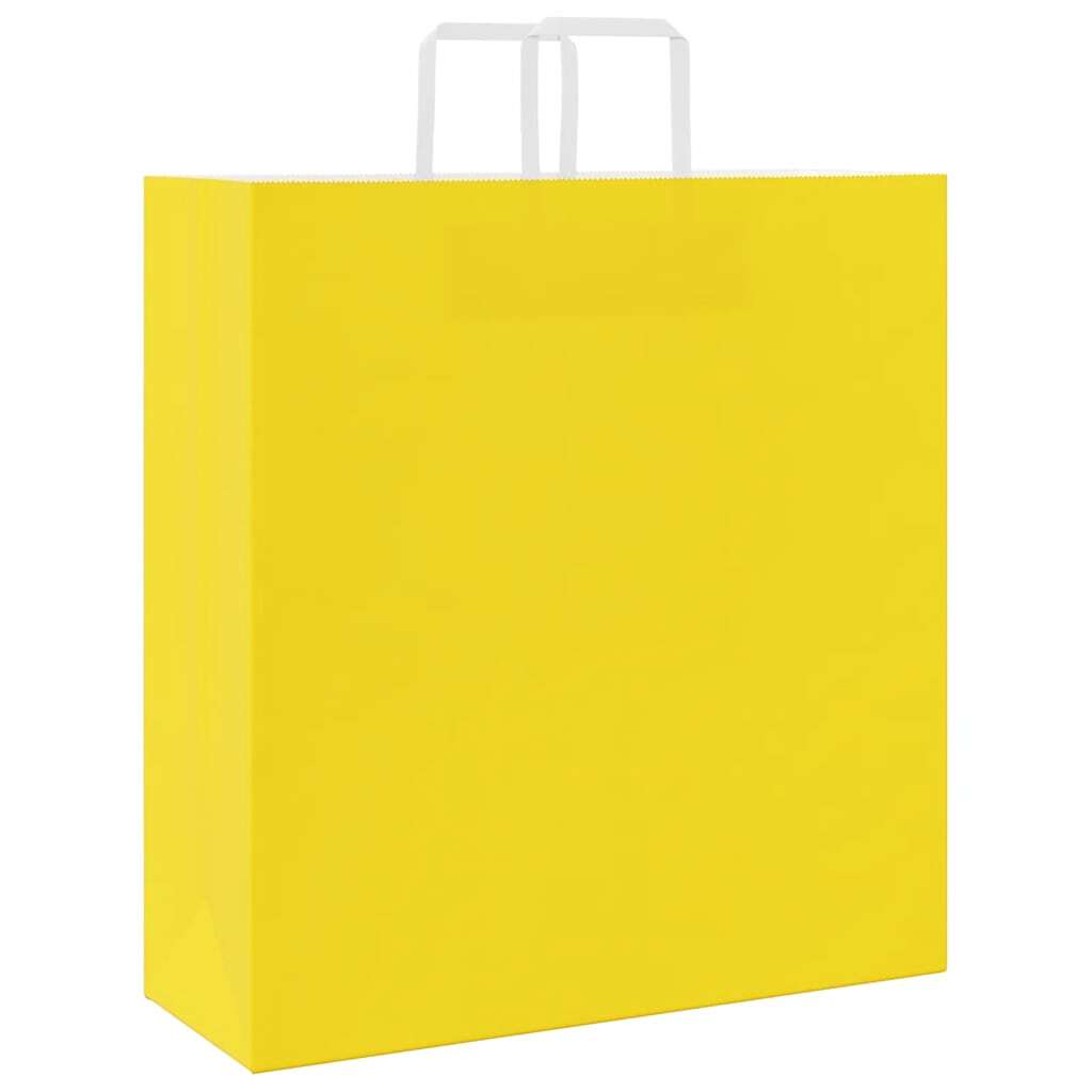 Paper Bags 50 pcs with Handles Yellow 45x17x48 cm