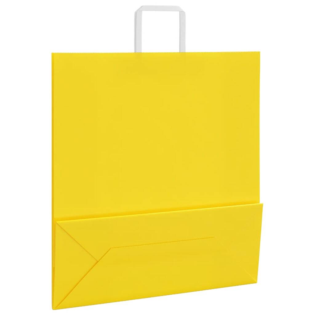 Paper Bags 50 pcs with Handles Yellow 45x17x48 cm