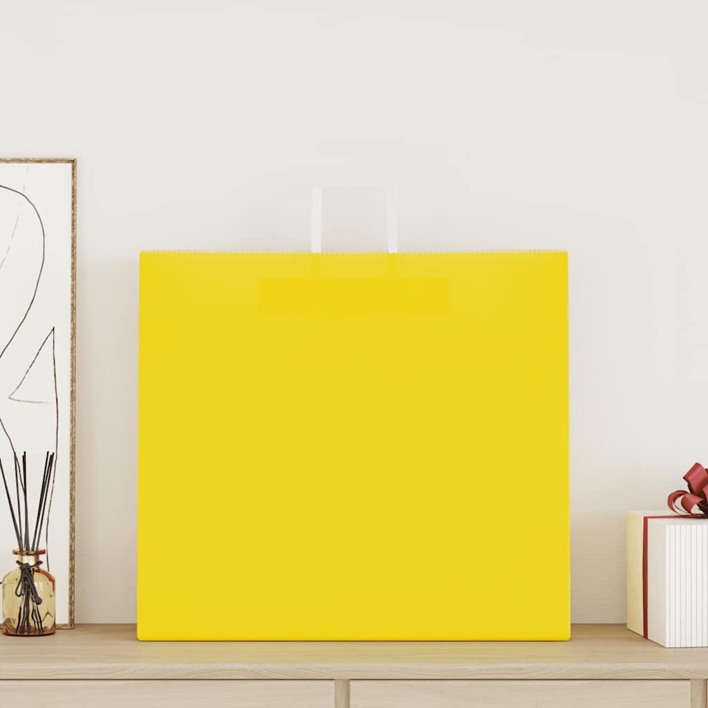 Paper Bags 50 pcs with Handles Yellow 54x15x49 cm