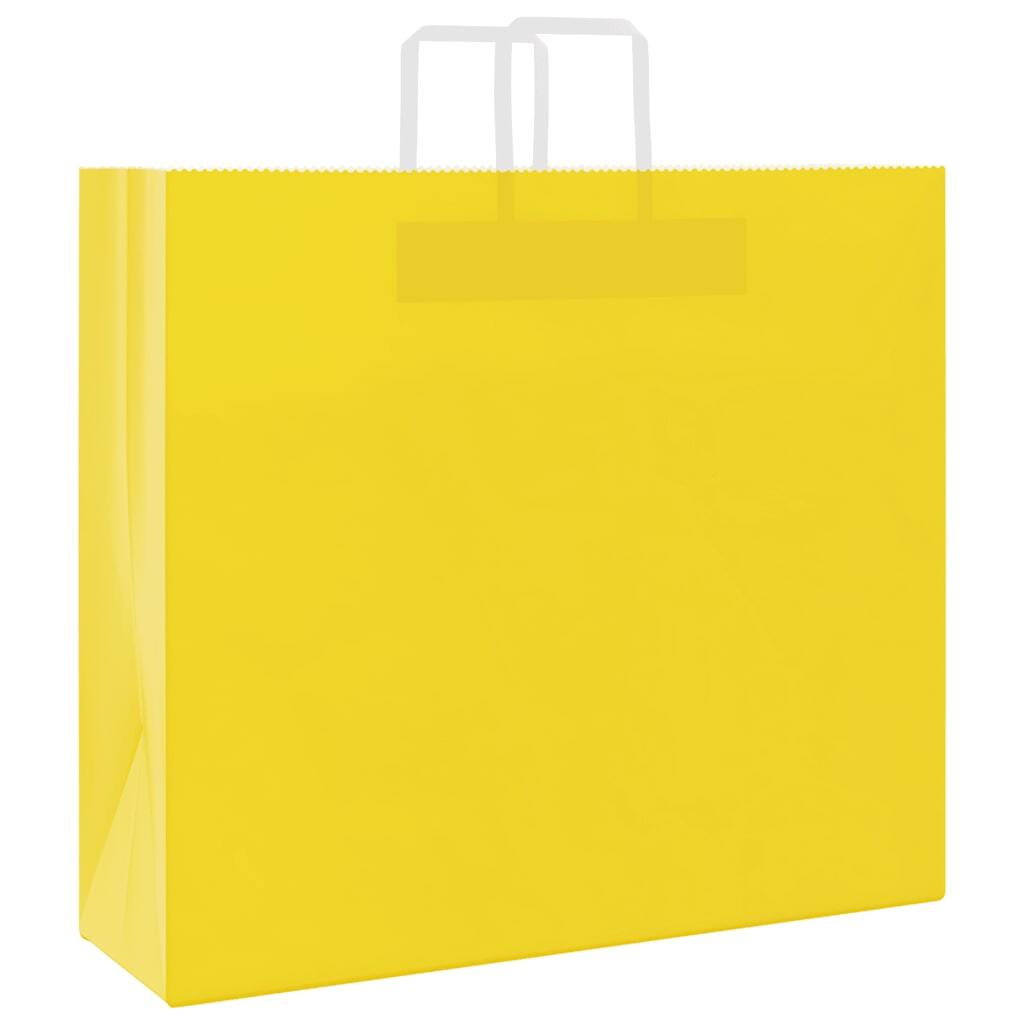 Paper Bags 50 pcs with Handles Yellow 54x15x49 cm