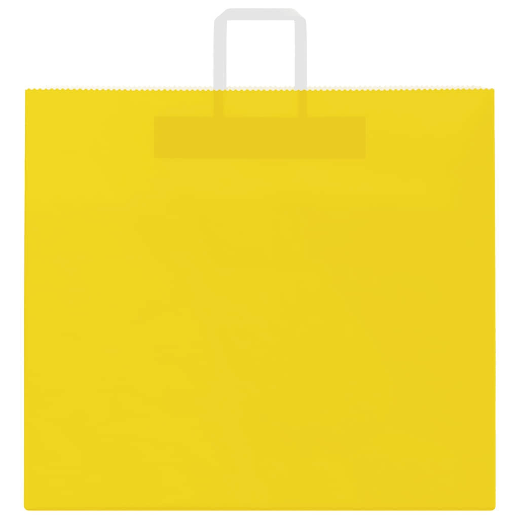 Paper Bags 50 pcs with Handles Yellow 54x15x49 cm