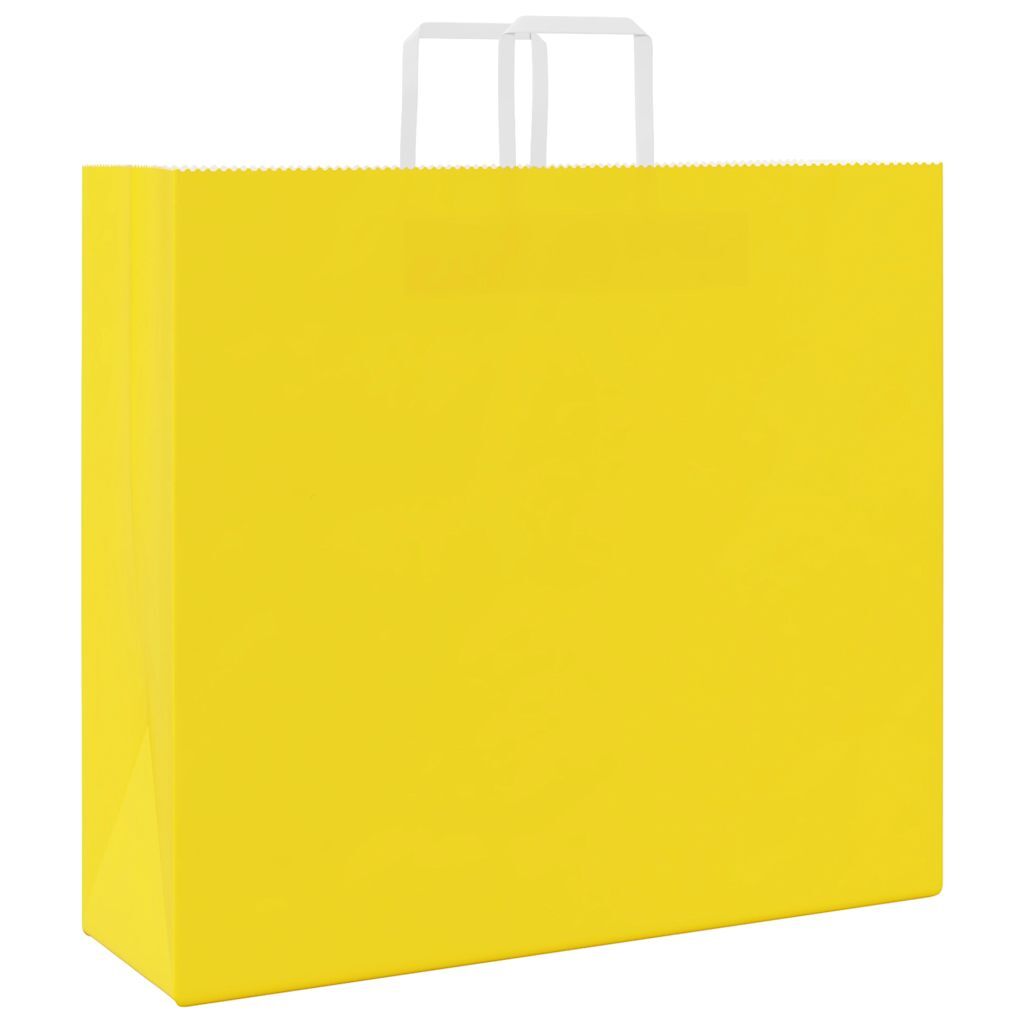Paper Bags 50 pcs with Handles Yellow 54x15x49 cm