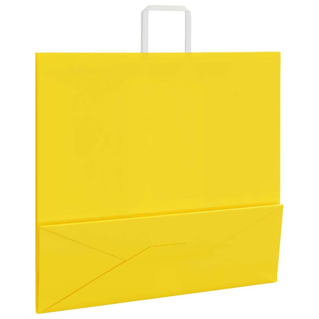 Paper Bags 50 pcs with Handles Yellow 54x15x49 cm