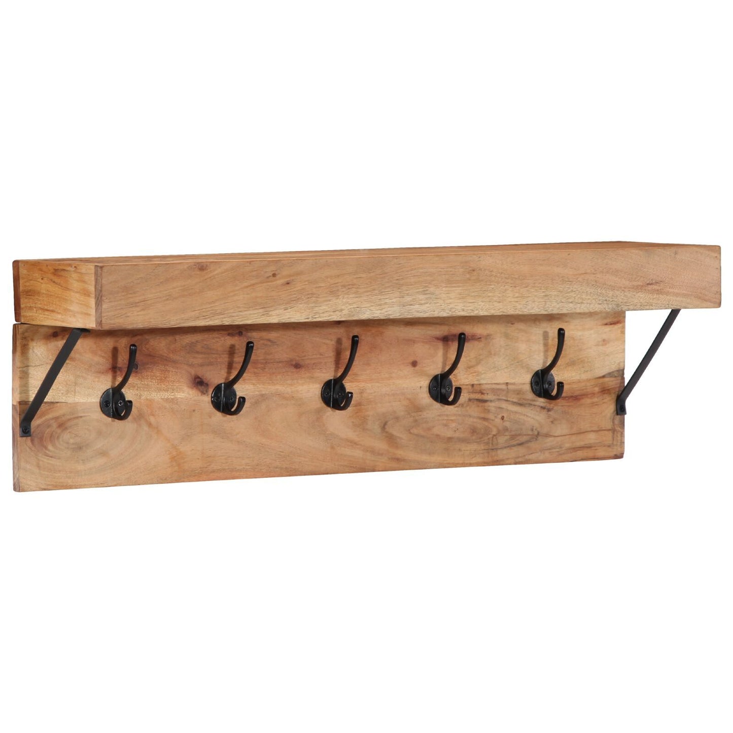 Coat Rack with Shelf Brown 73 x 19 x 23 cm Solid Acacia wood