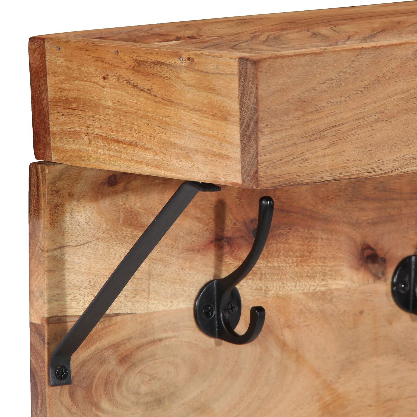 Coat Rack with Shelf Brown 73 x 19 x 23 cm Solid Acacia wood