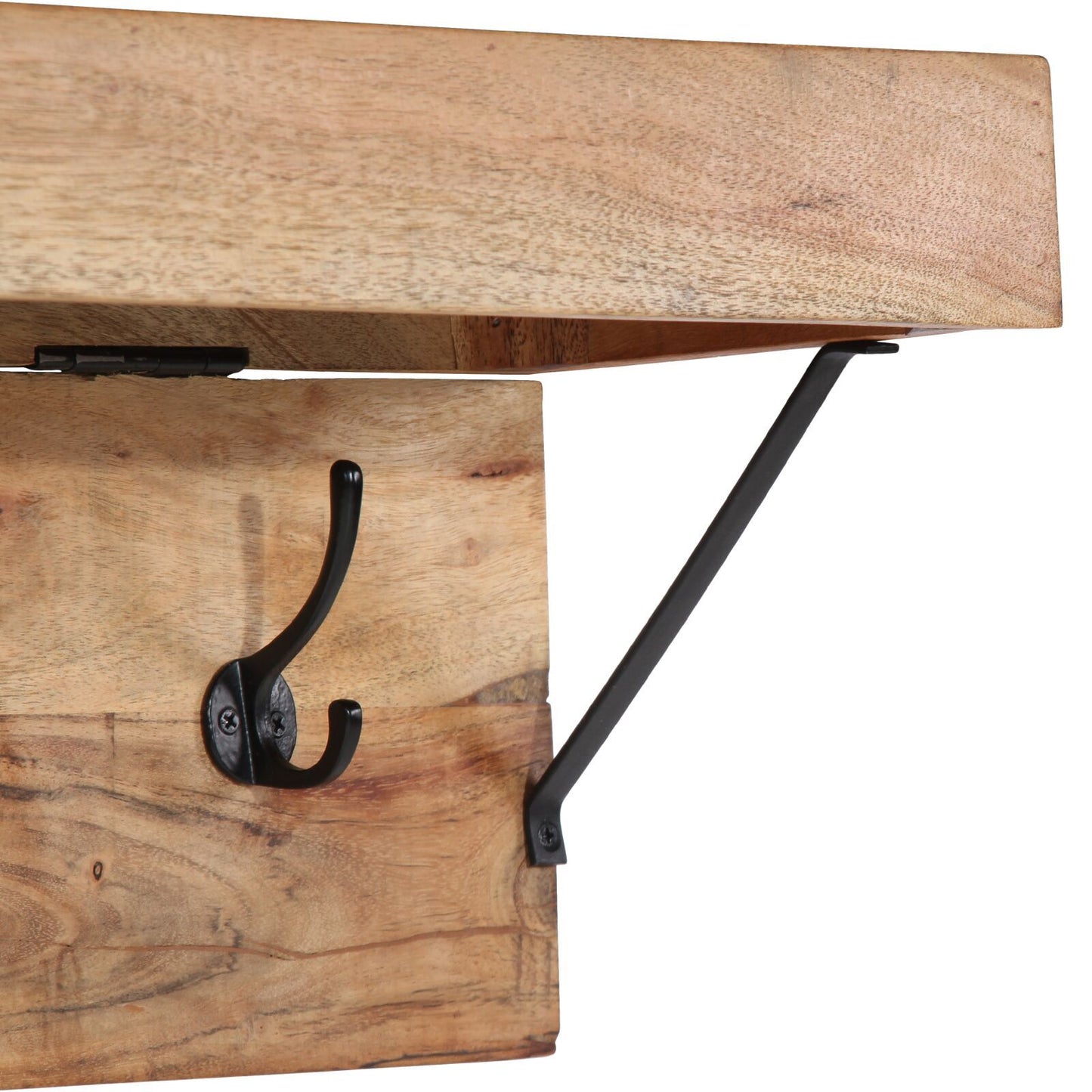 Coat Rack with Shelf Brown 73 x 19 x 23 cm Solid Acacia wood