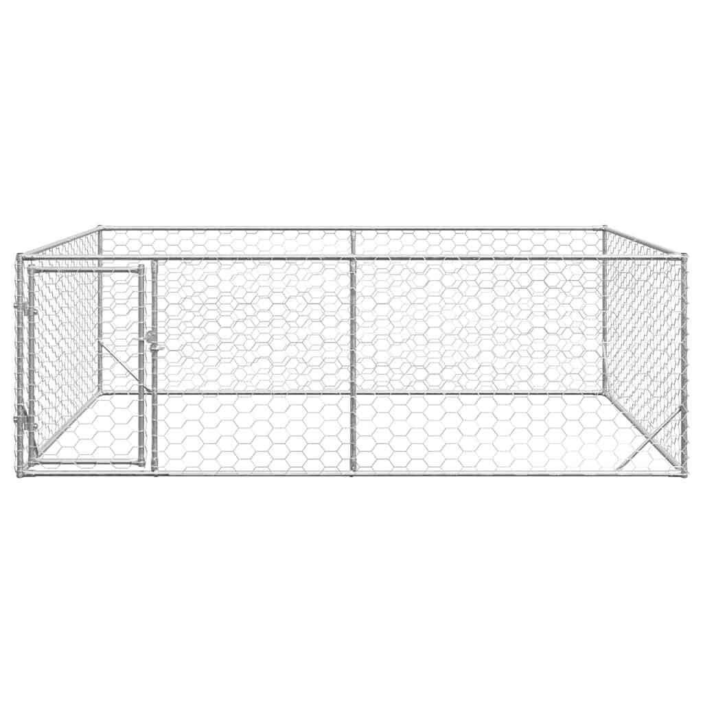 Outdoor Dog Kennel with Door 3x2x1 m Galvanised Steel