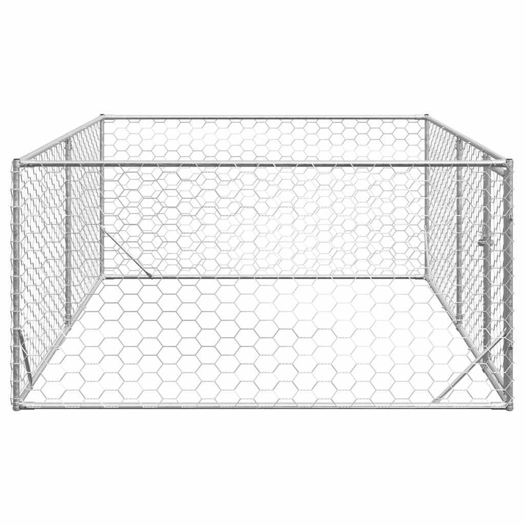 Outdoor Dog Kennel with Door 3x2x1 m Galvanised Steel