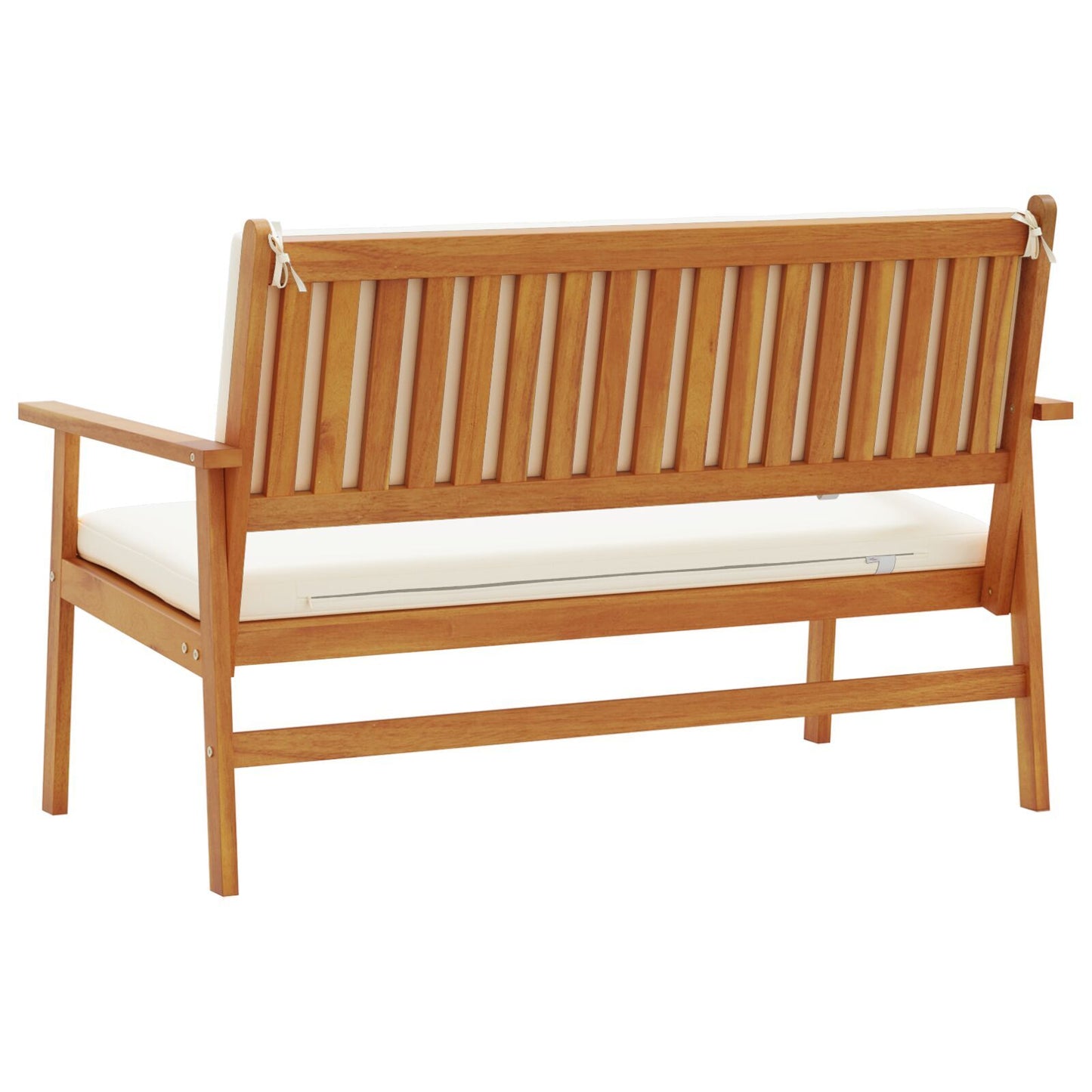 Garden Bench with Cushion Brown Solid Acacia wood