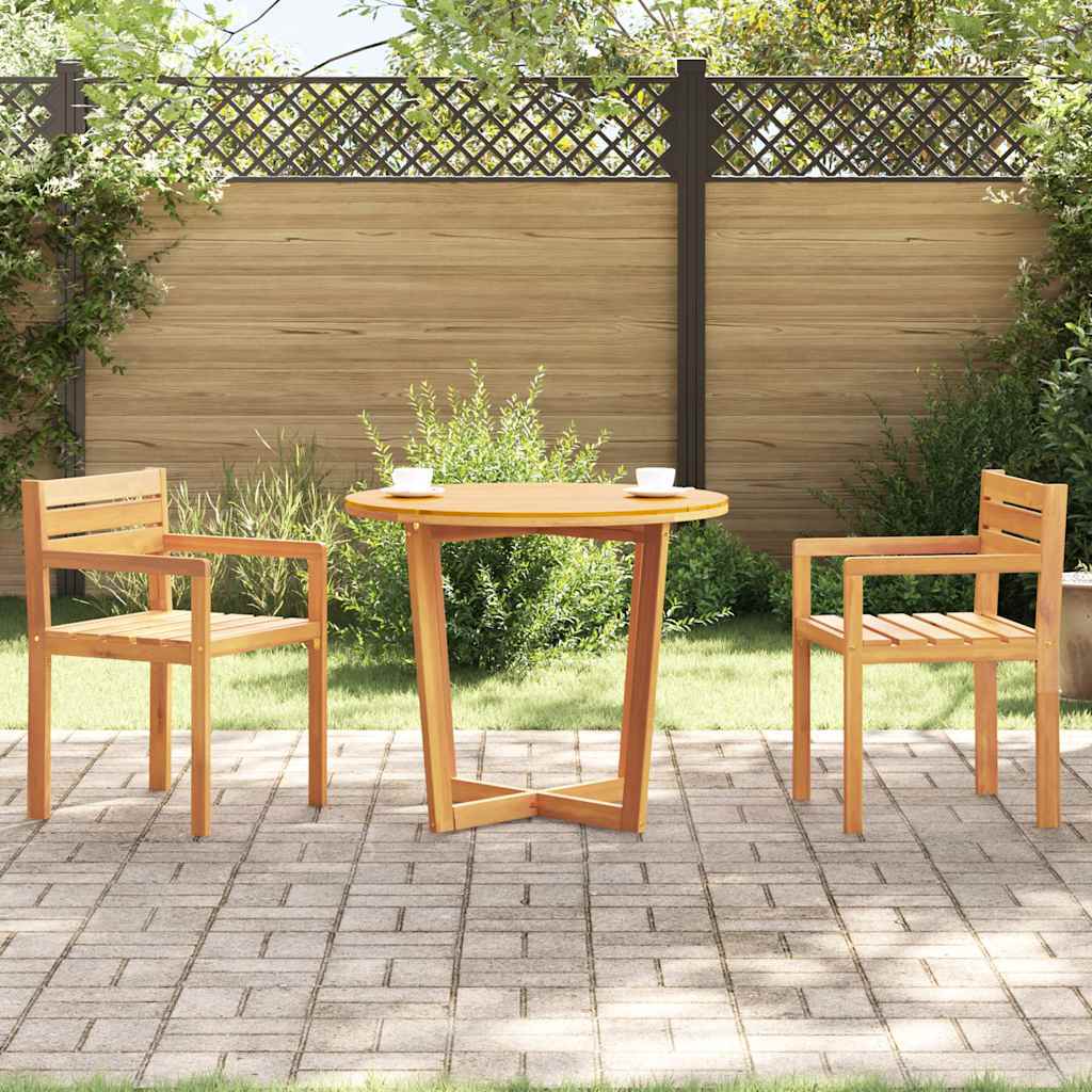 Garden Dining Table Round 90x75 cm Solid Wood Acacia