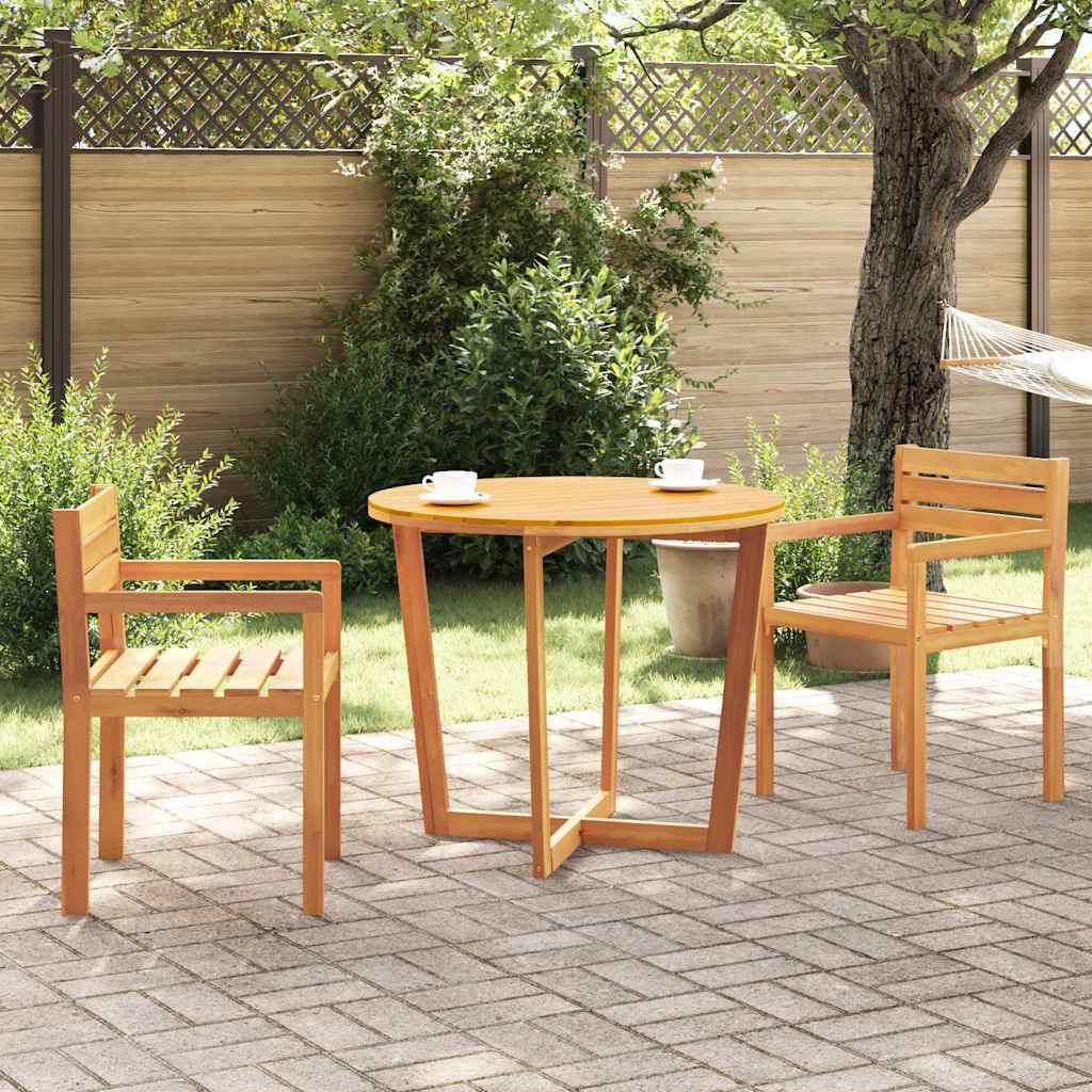 Garden Dining Table Round 90x75 cm Solid Wood Acacia