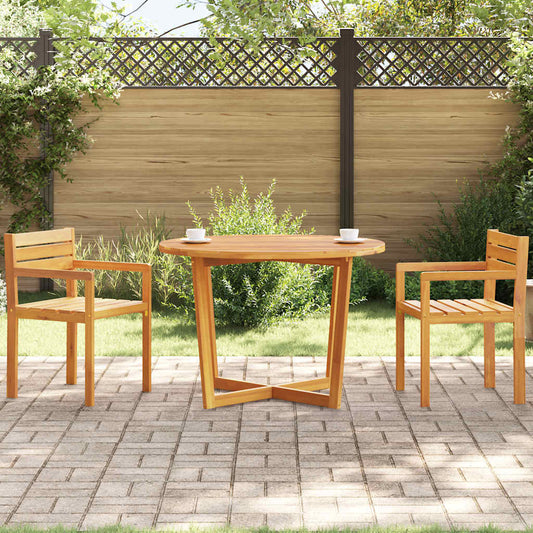 Garden Dining Table Round 110x75 cm Solid Wood Acacia