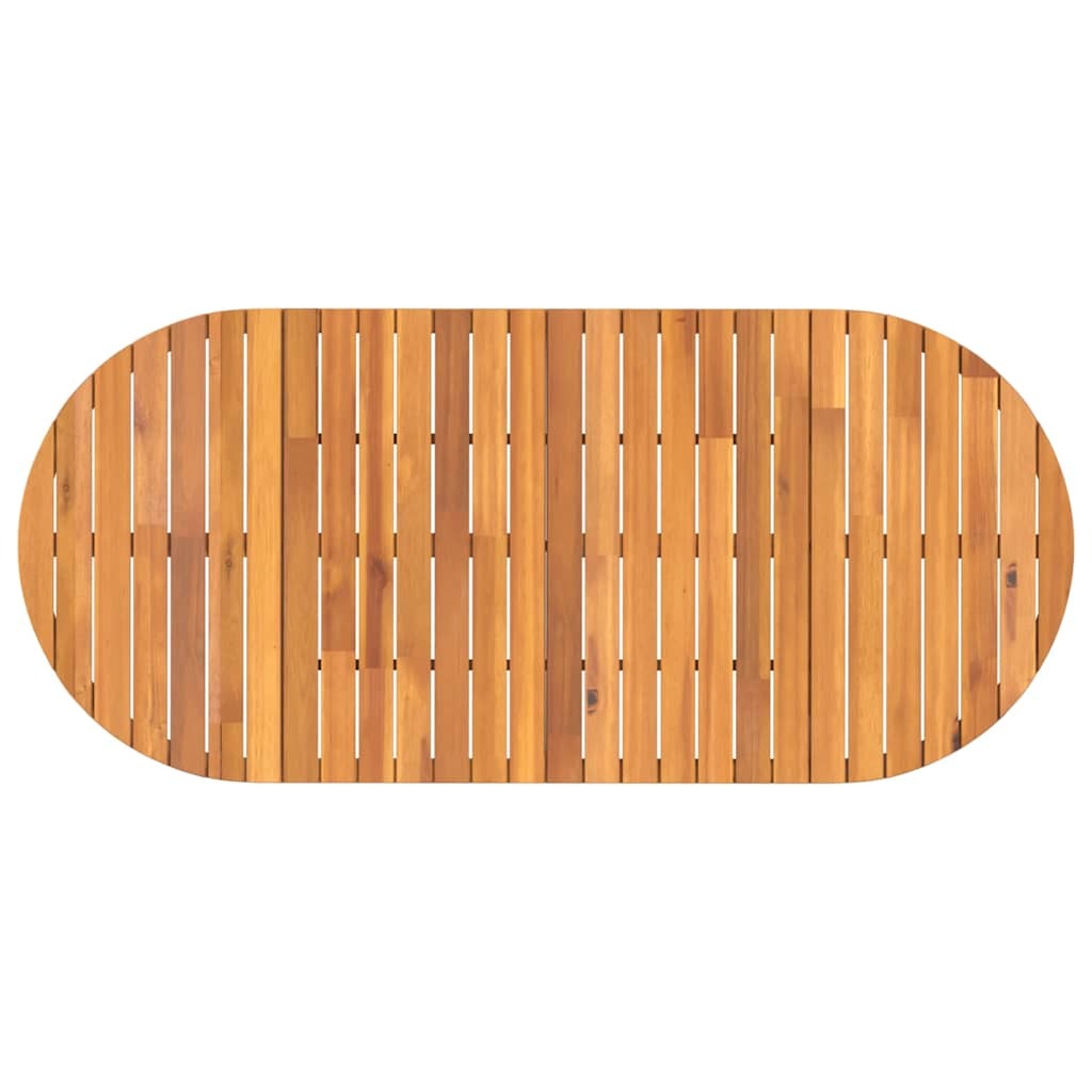 Garden Dining Table Oval 200x90x75 cm Solid Wood Acacia