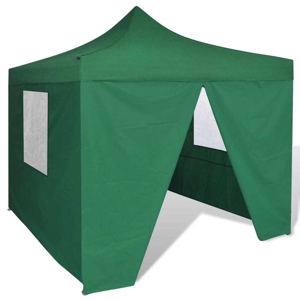 Foldable Tent 3x3 m with 4 Walls Green