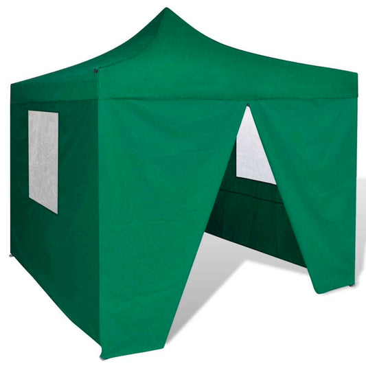 Foldable Tent 3x3 m with 4 Walls Green