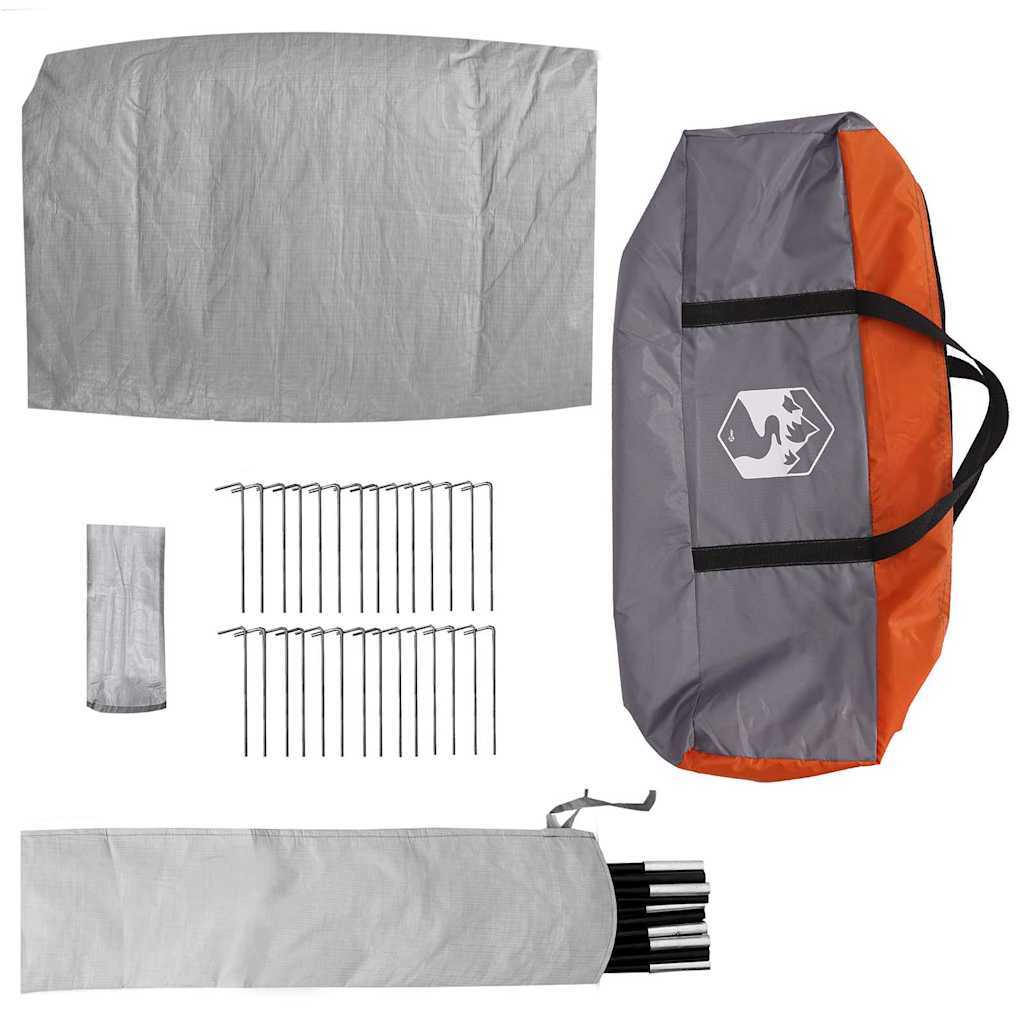 Camping Tent Grey and Orange 482 x 360 x 227 cm Taffeta