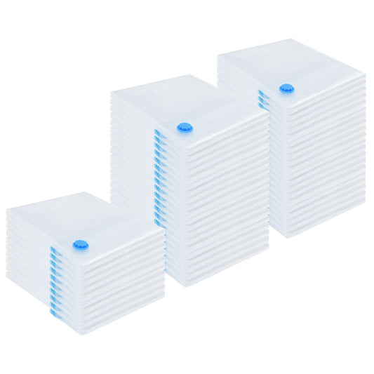 Vacuum Storage Bags 50 pcs Transparent and blue 130 x 100 cm