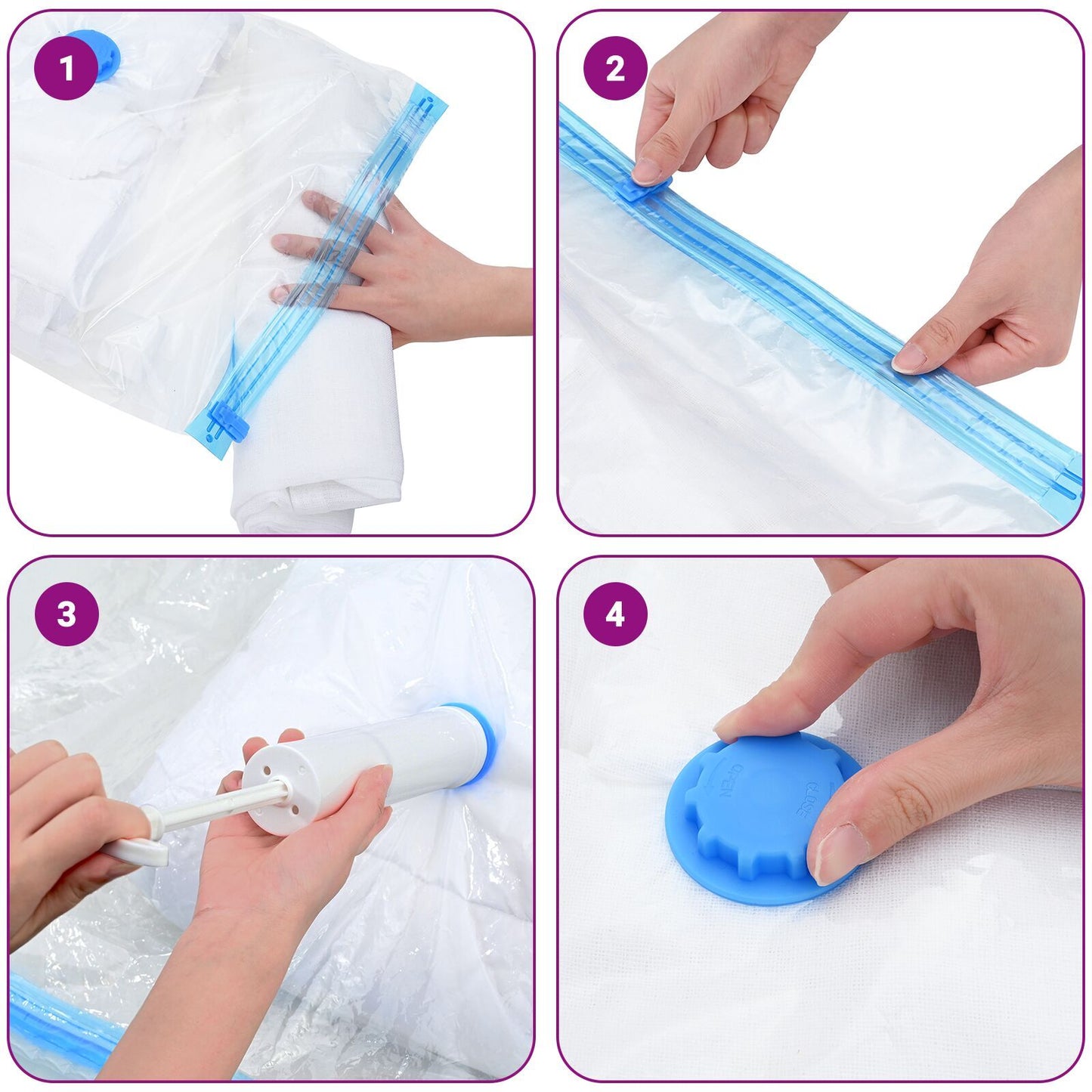 Vacuum Storage Bags 50 pcs Transparent and blue 130 x 100 cm