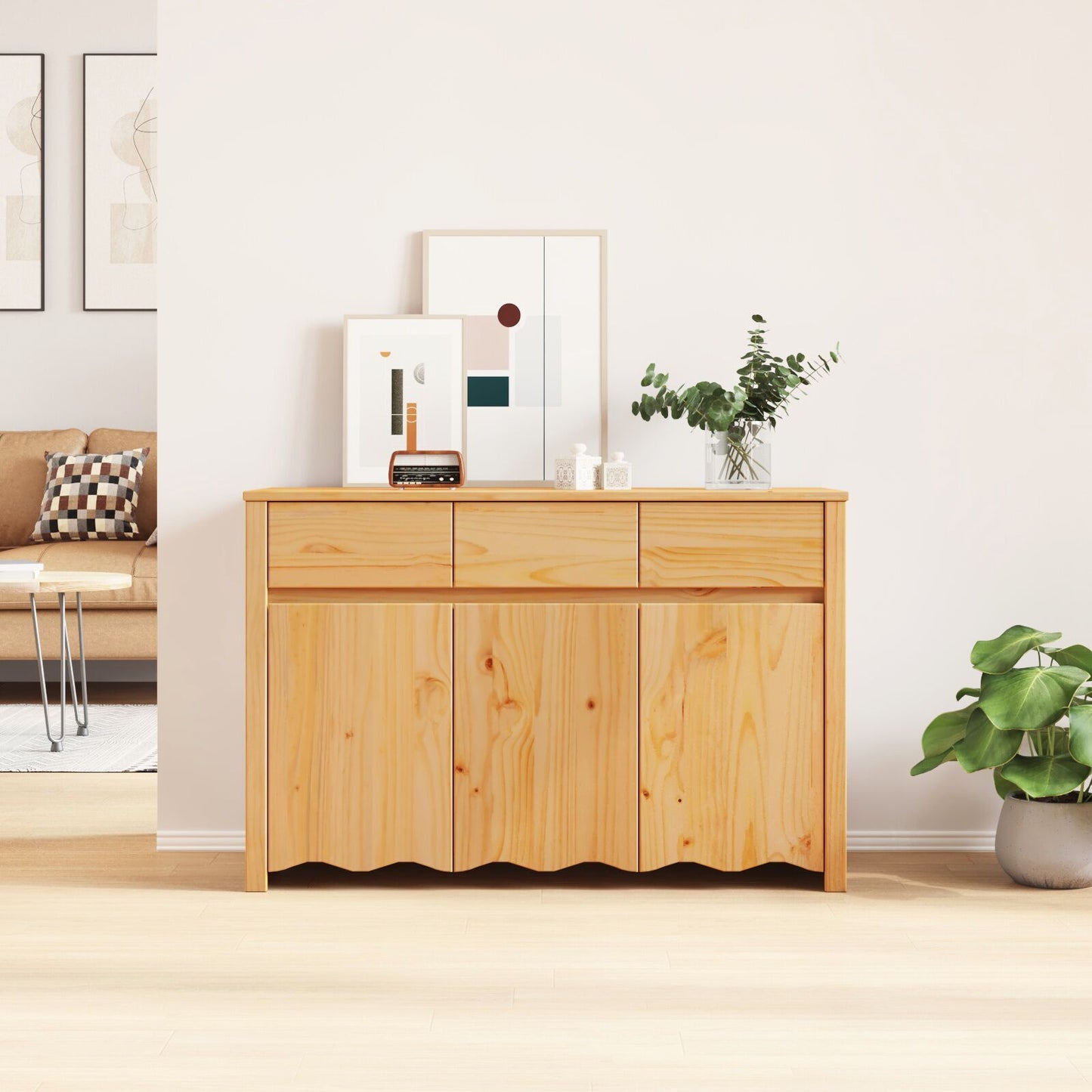 Sideboard Drammen Oak 114 x 43 x 75.5 cm Solid Pine wood