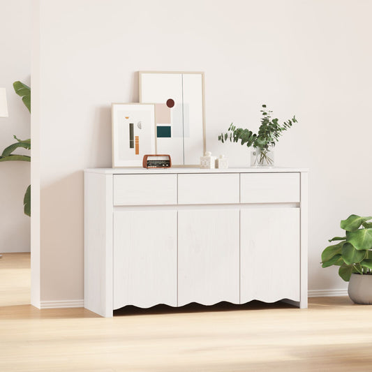 Sideboard Drammen White 114 x 43 x 75.5 cm Solid Pine wood