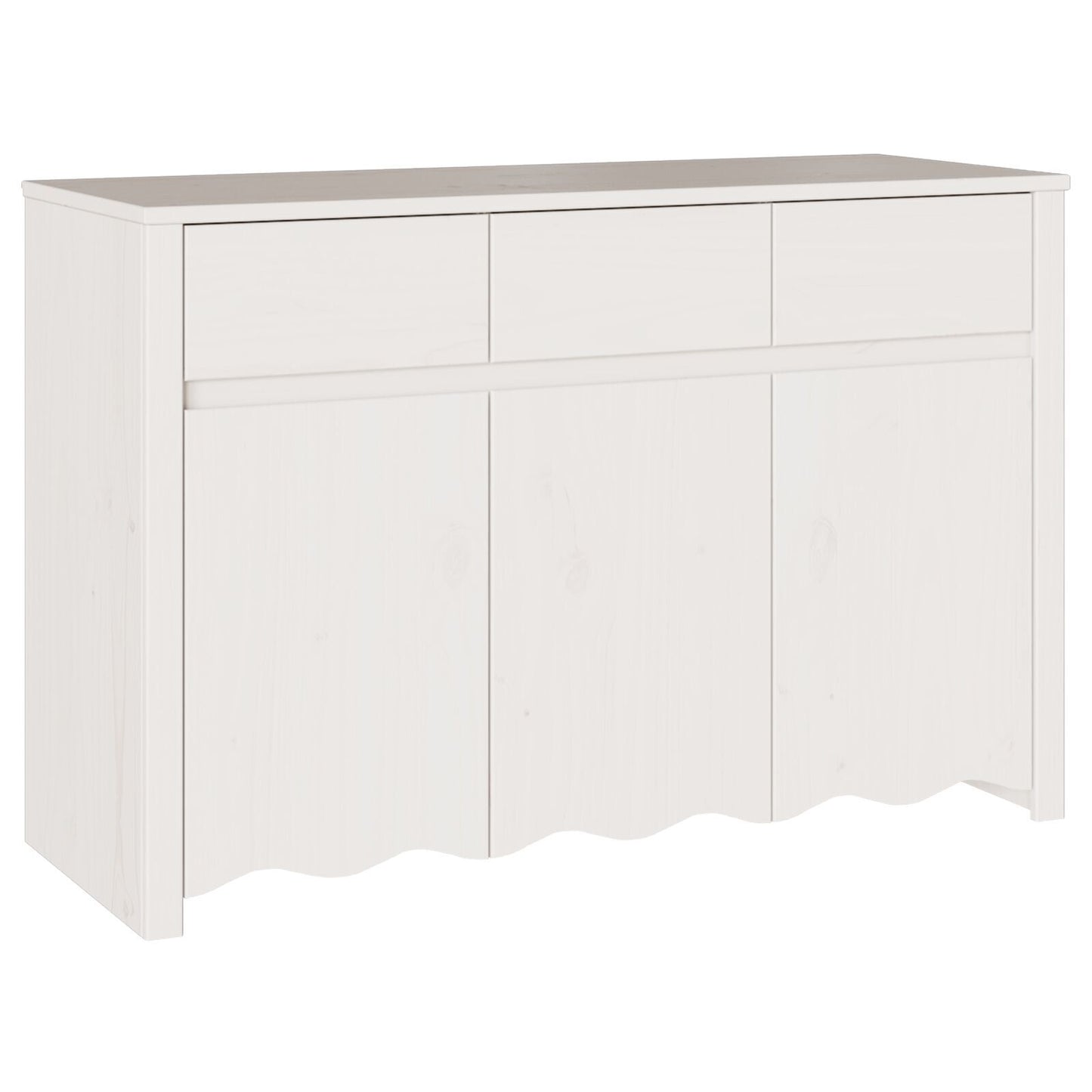 Sideboard Drammen White 114 x 43 x 75.5 cm Solid Pine wood