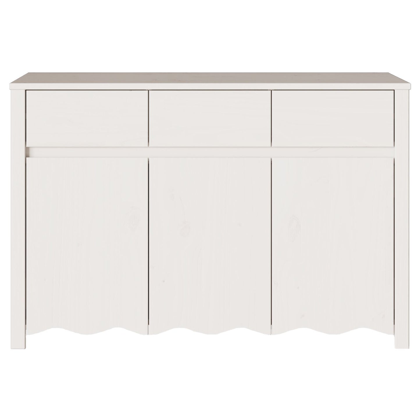 Sideboard Drammen White 114 x 43 x 75.5 cm Solid Pine wood