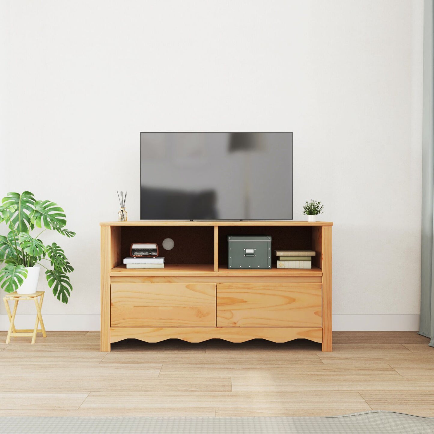 TV Cabinet Drammen Brown 99 x 43 x 55 cm Solid Pine wood