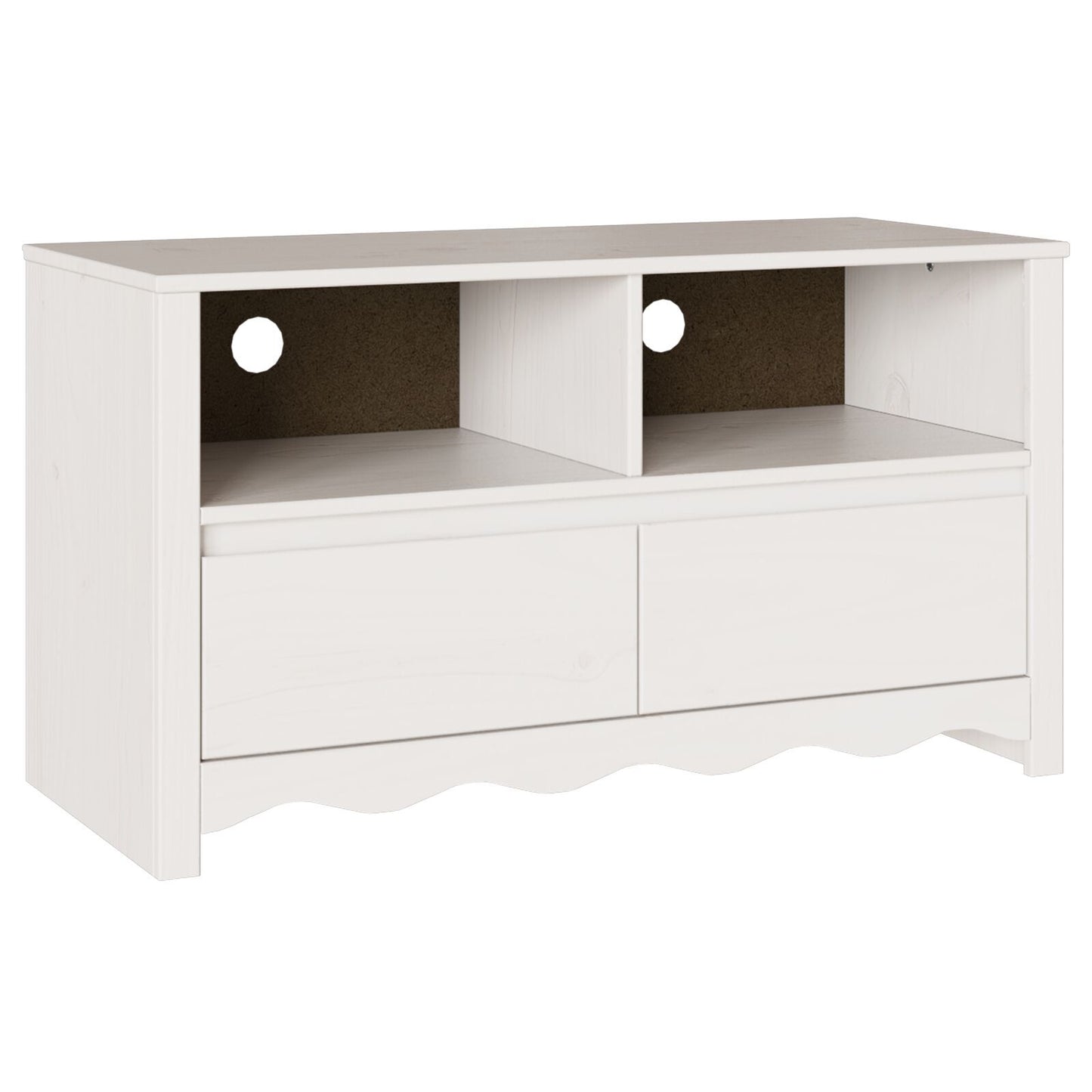 TV Cabinet Drammen White 99 x 43 x 55 cm Solid Pine wood