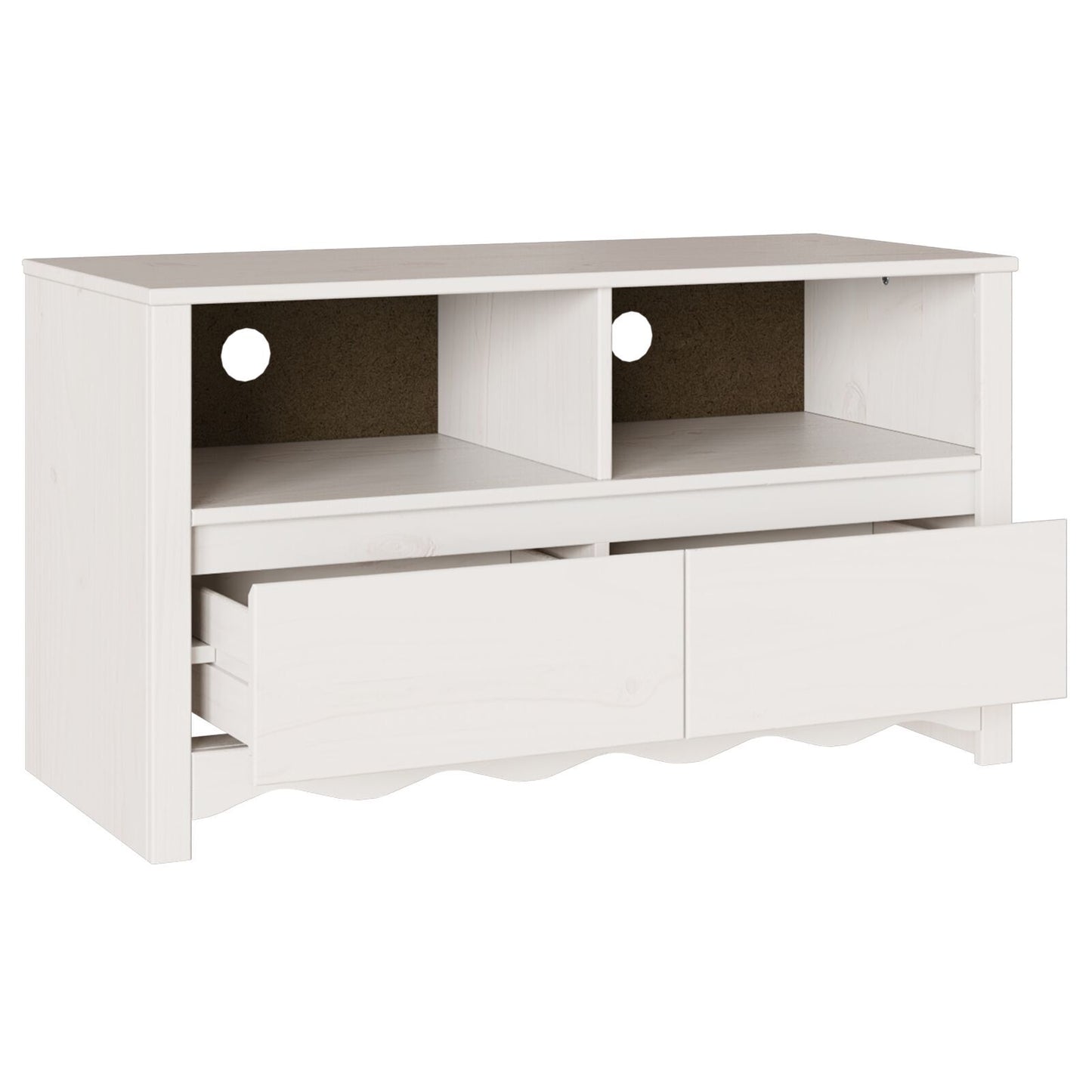 TV Cabinet Drammen White 99 x 43 x 55 cm Solid Pine wood