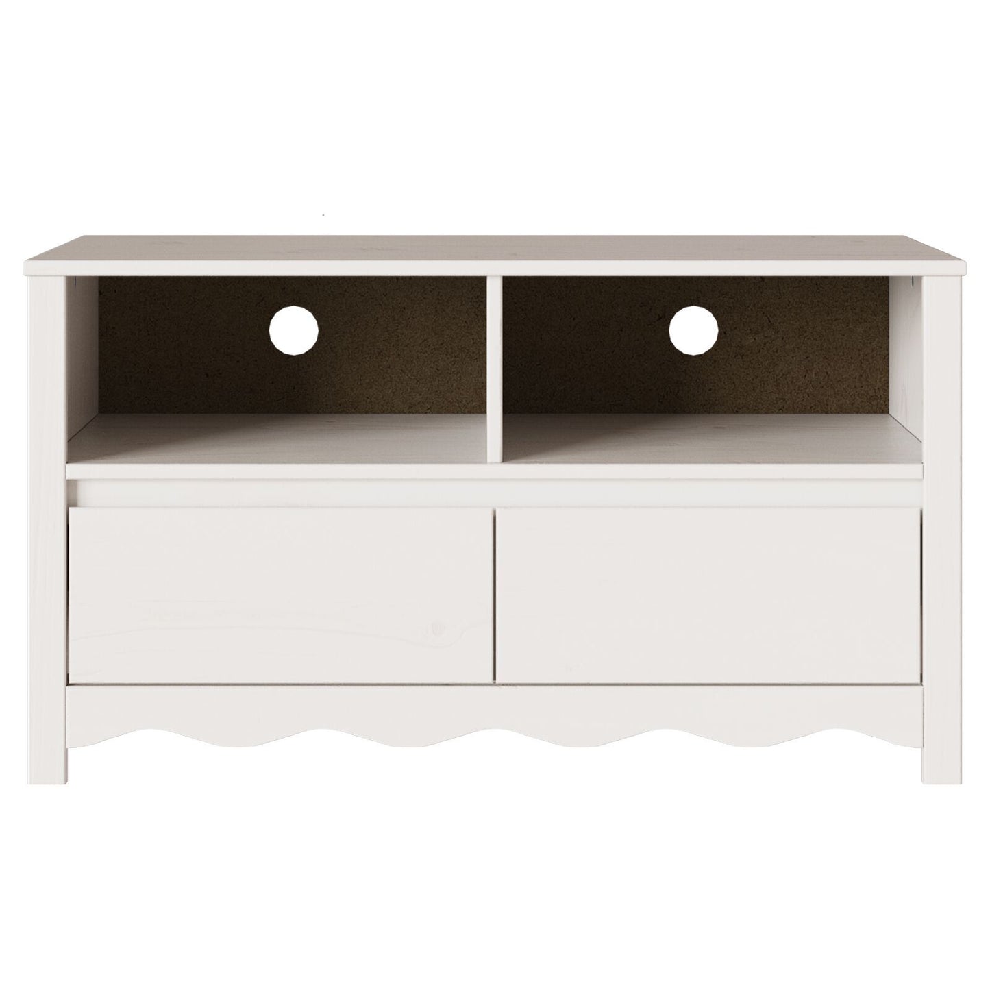TV Cabinet Drammen White 99 x 43 x 55 cm Solid Pine wood