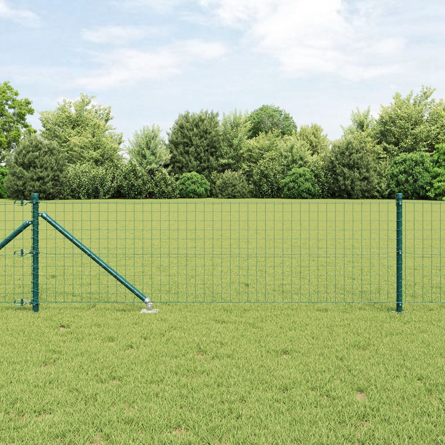 Fence Posts Manual 13 pcs Green 32mm 60 cm Galvanised steel