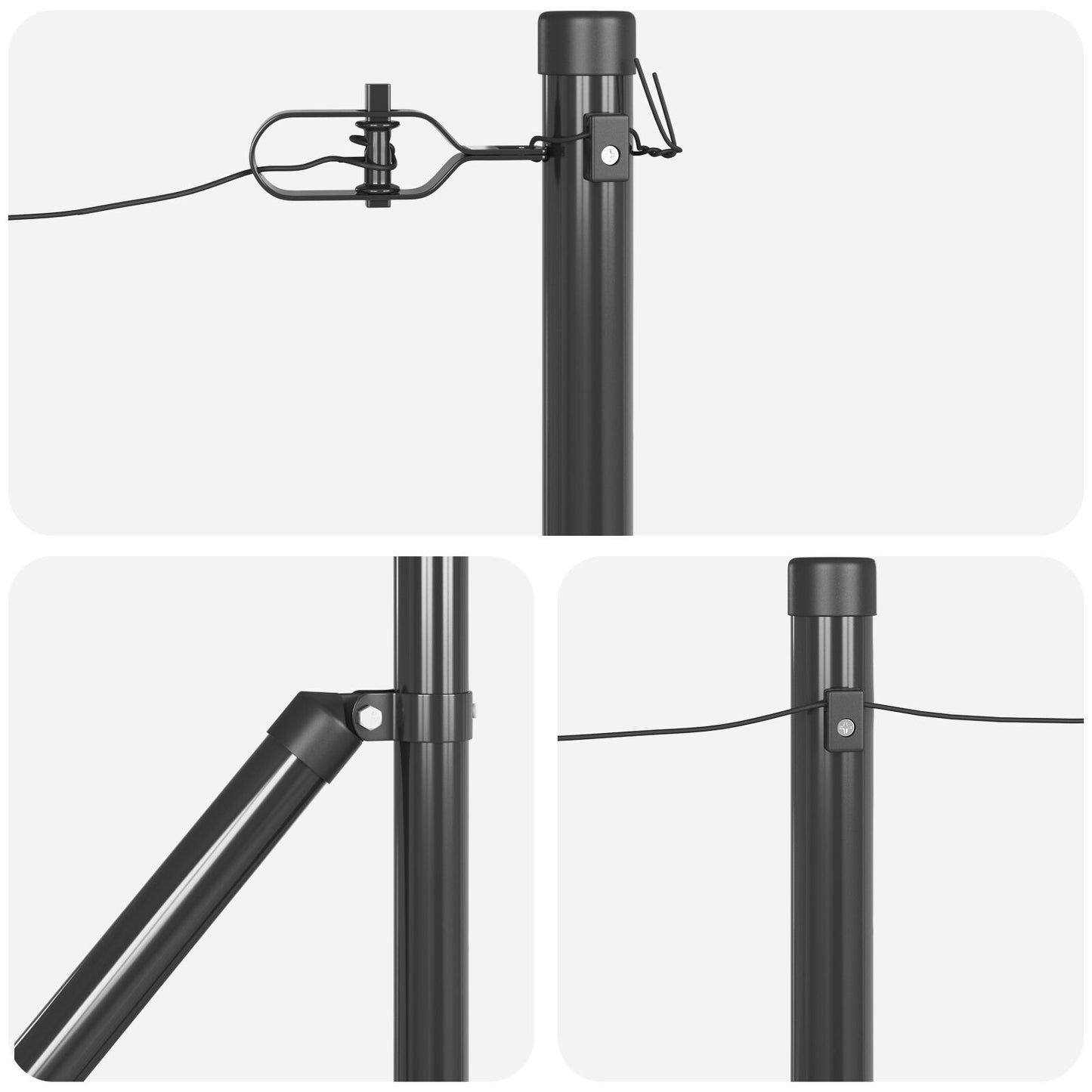 Fence Posts Manual 13 pcs Grey 32mm 80 cm Galvanised steel