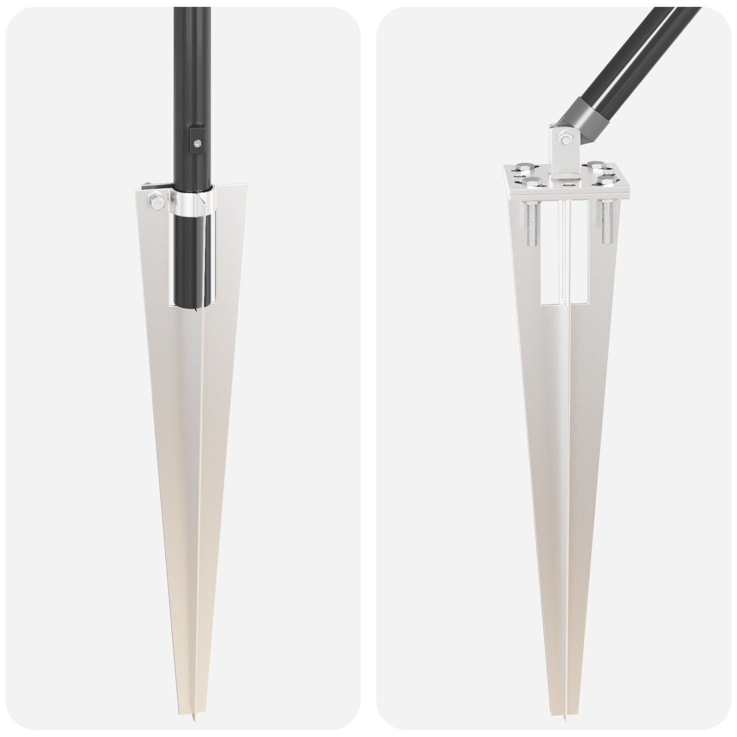 Fence Posts Manual 13 pcs Grey 32mm 140 cm Galvanised steel