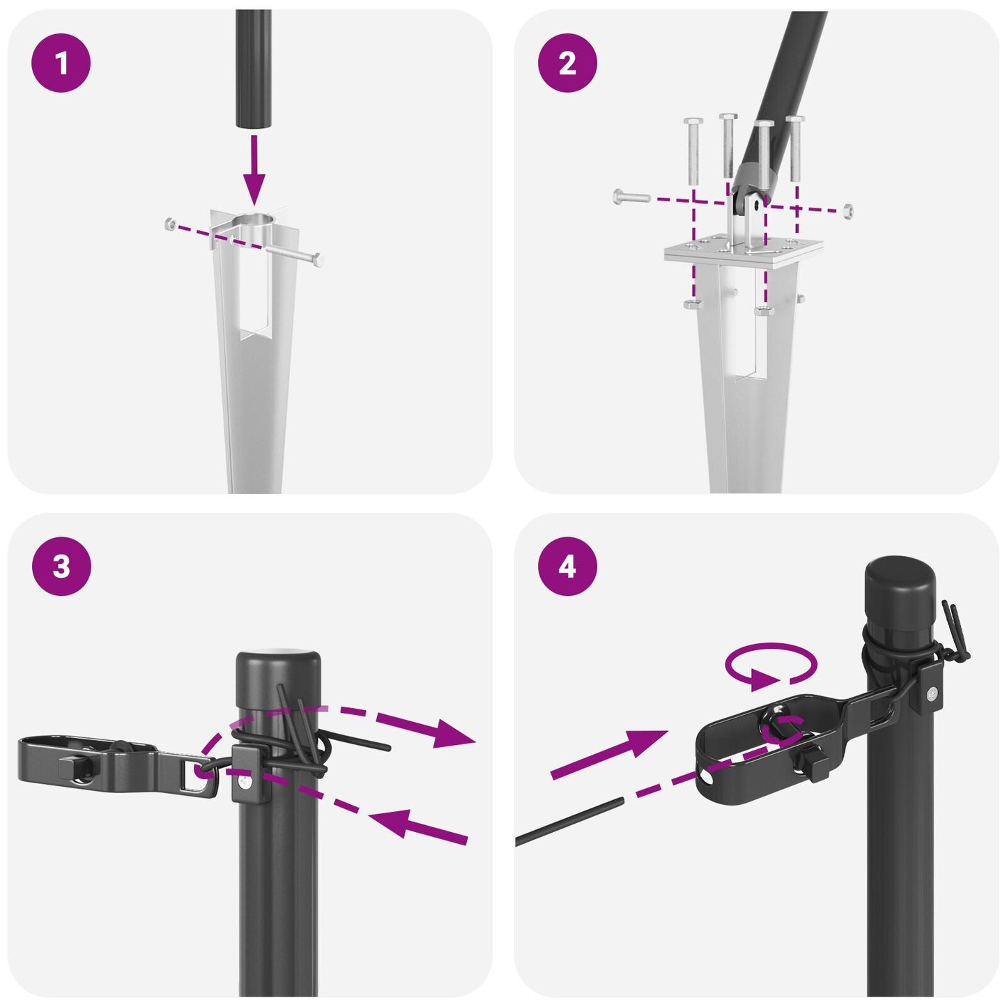 Fence Posts Manual 13 pcs Grey 32mm 140 cm Galvanised steel