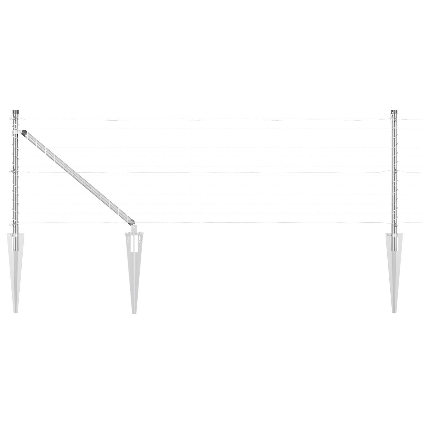 Fence Posts Manual 13 pcs Silver 32mm 60 cm Galvanised steel